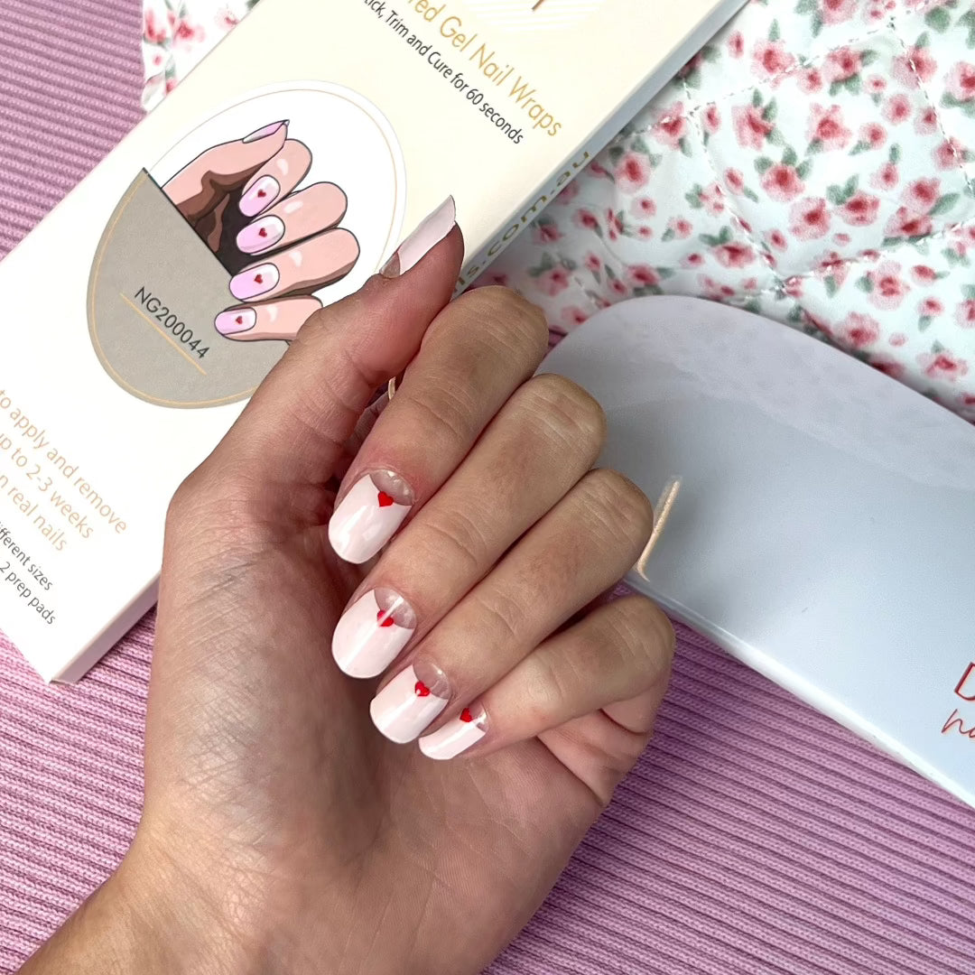 Valentine's Date Semi Cured Gel Nail Sticker Kit | Sunday Nails AU