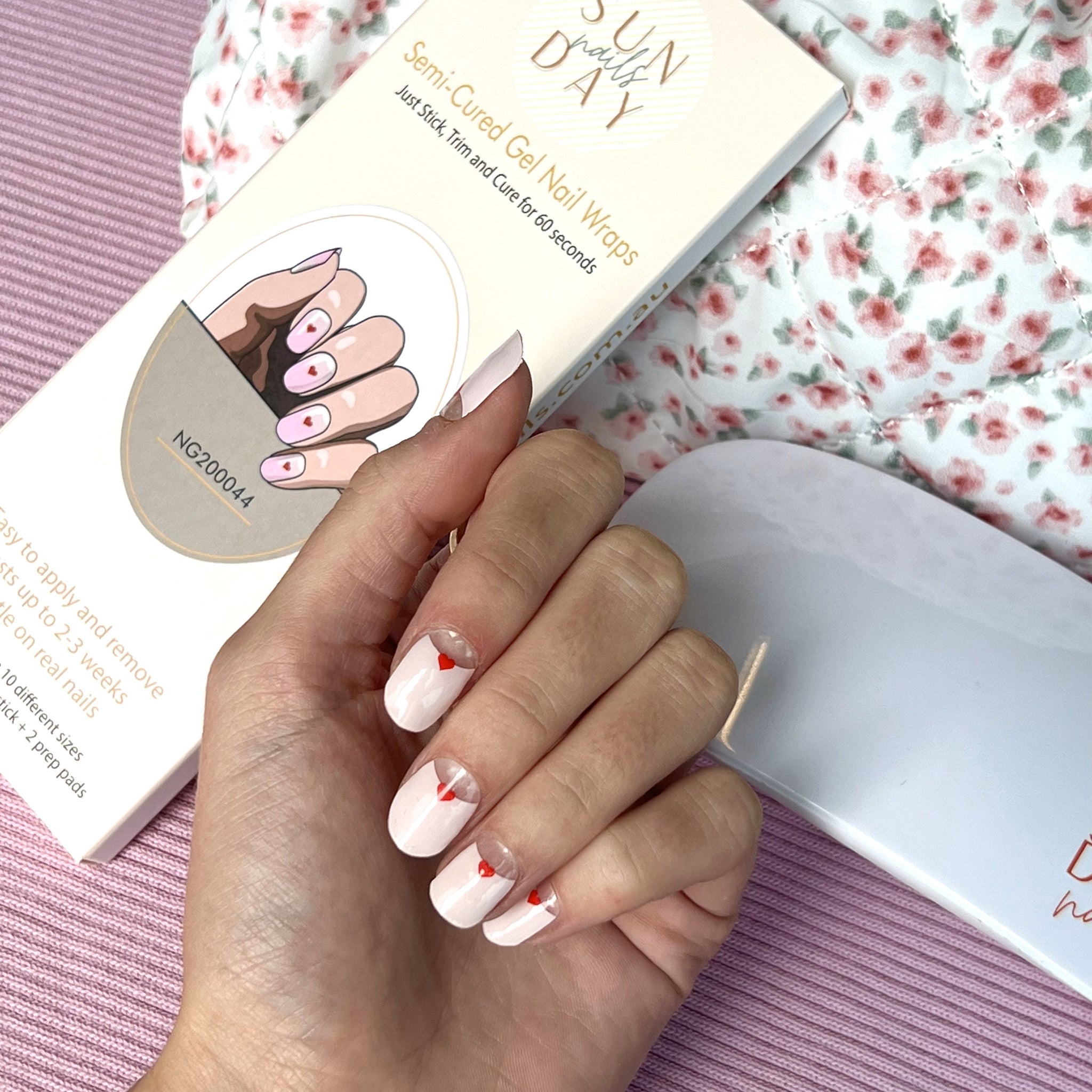 Sunday Nails AU Semi Cured Gel Nail Stickers | Gel Nail Wraps | DIY Gel Nails