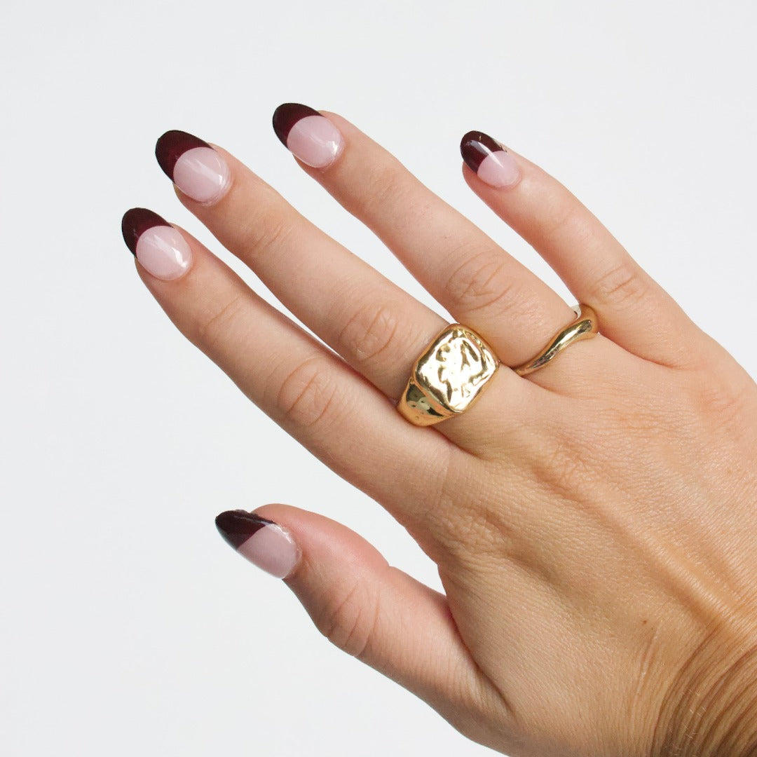 Maroon French Tip Semi Cured Gel Nail Sticker Kit | Sunday Nails AU Media 2 of 4