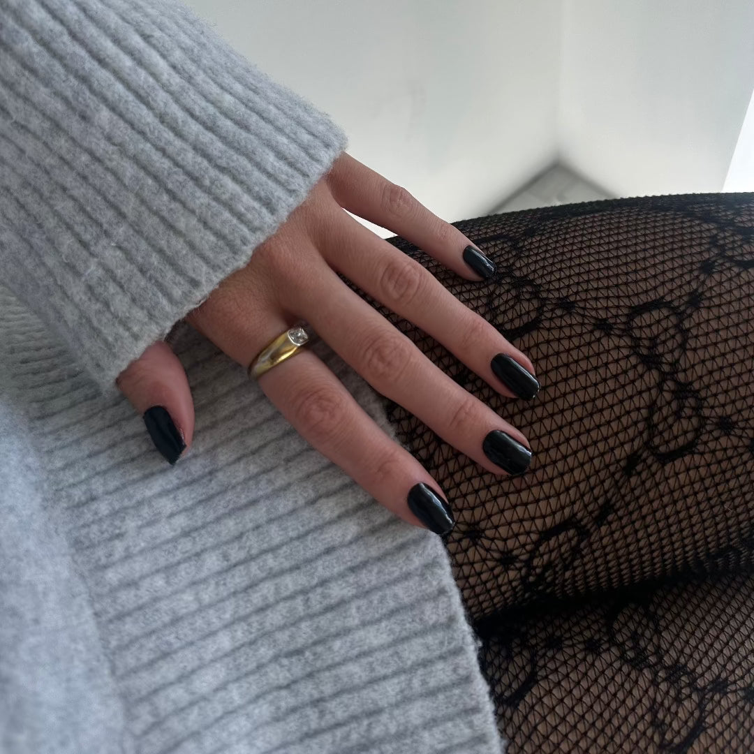 Back to Black Semi Cured Gel Nail Sticker Kit | Sunday Nails AU