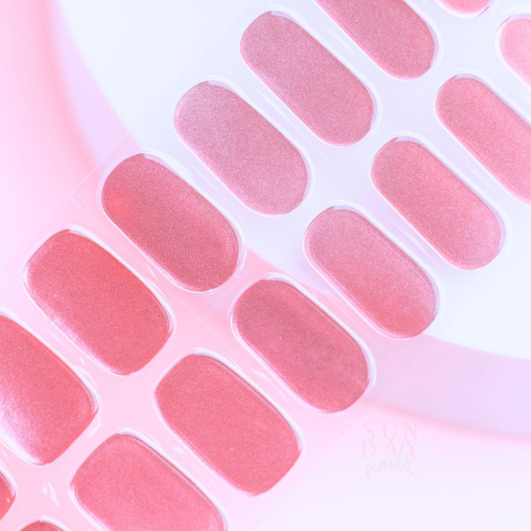 Sparkling Rose Semi Cured Gel Nail Sticker Kit (Valentines) | Sunday Nails AU