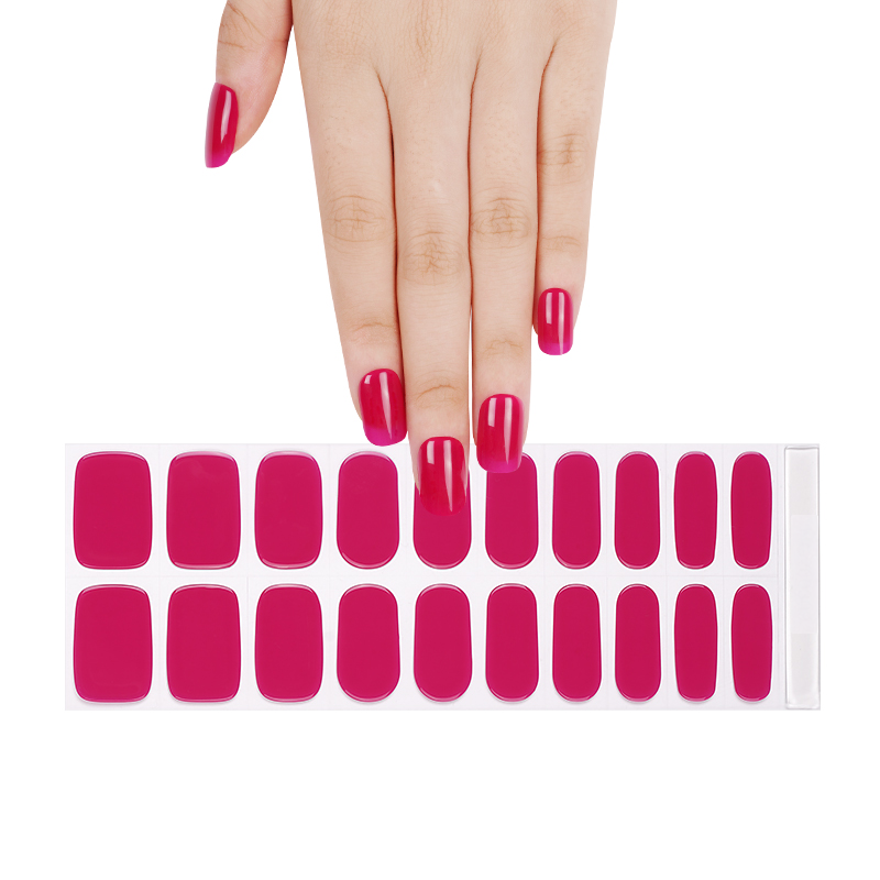 Hot Pink Semi Cured Gel Nail Sticker Kit