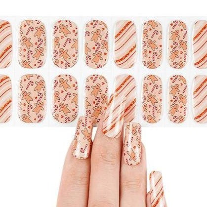 Gingerbread Man Semi Cured Gel Nail Sticker Kit  (Christmas Limited Edition)