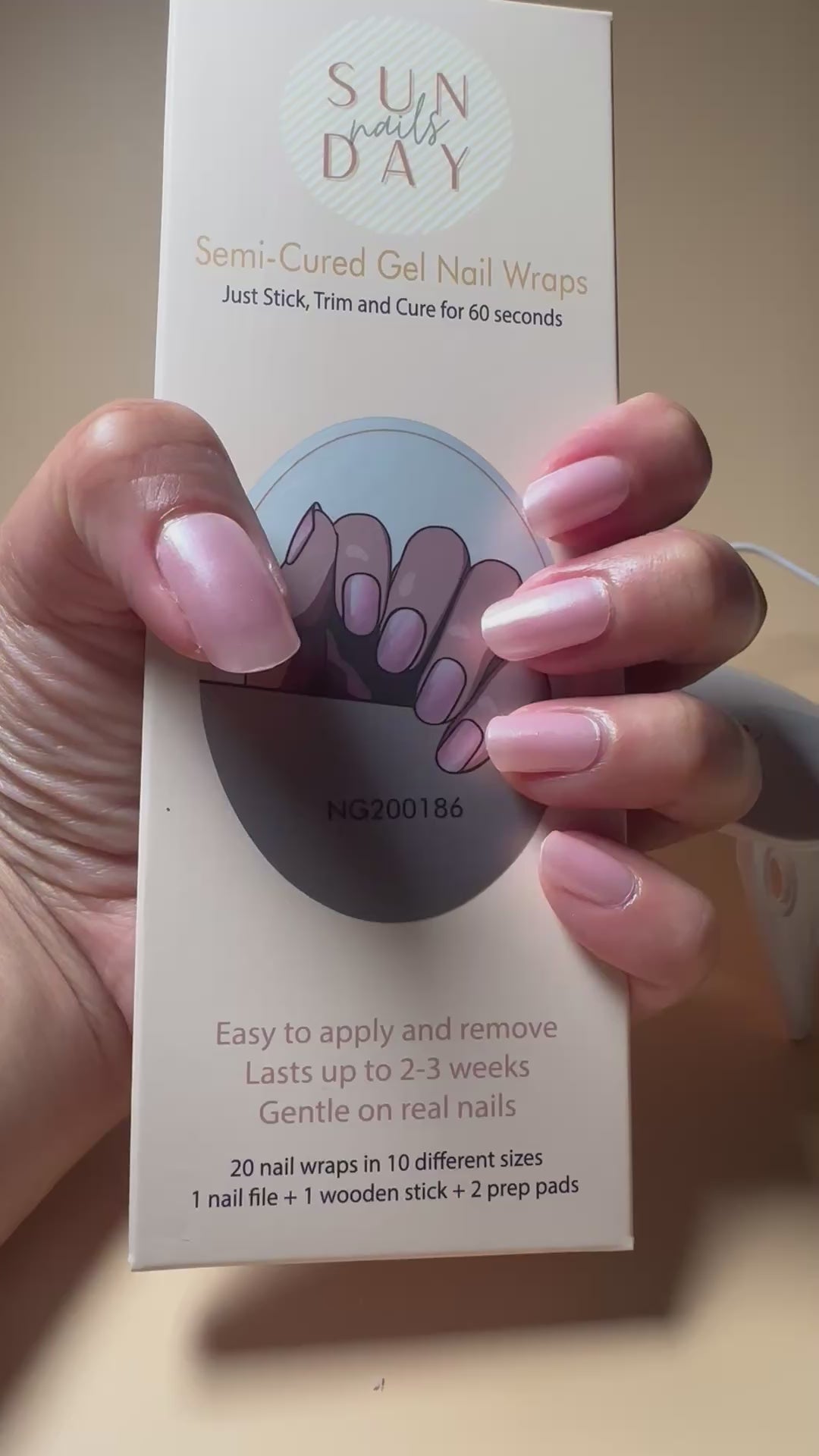 Pink Glazed Donut Semi Cured Gel Nail Sticker Kit | Sunday Nails AU