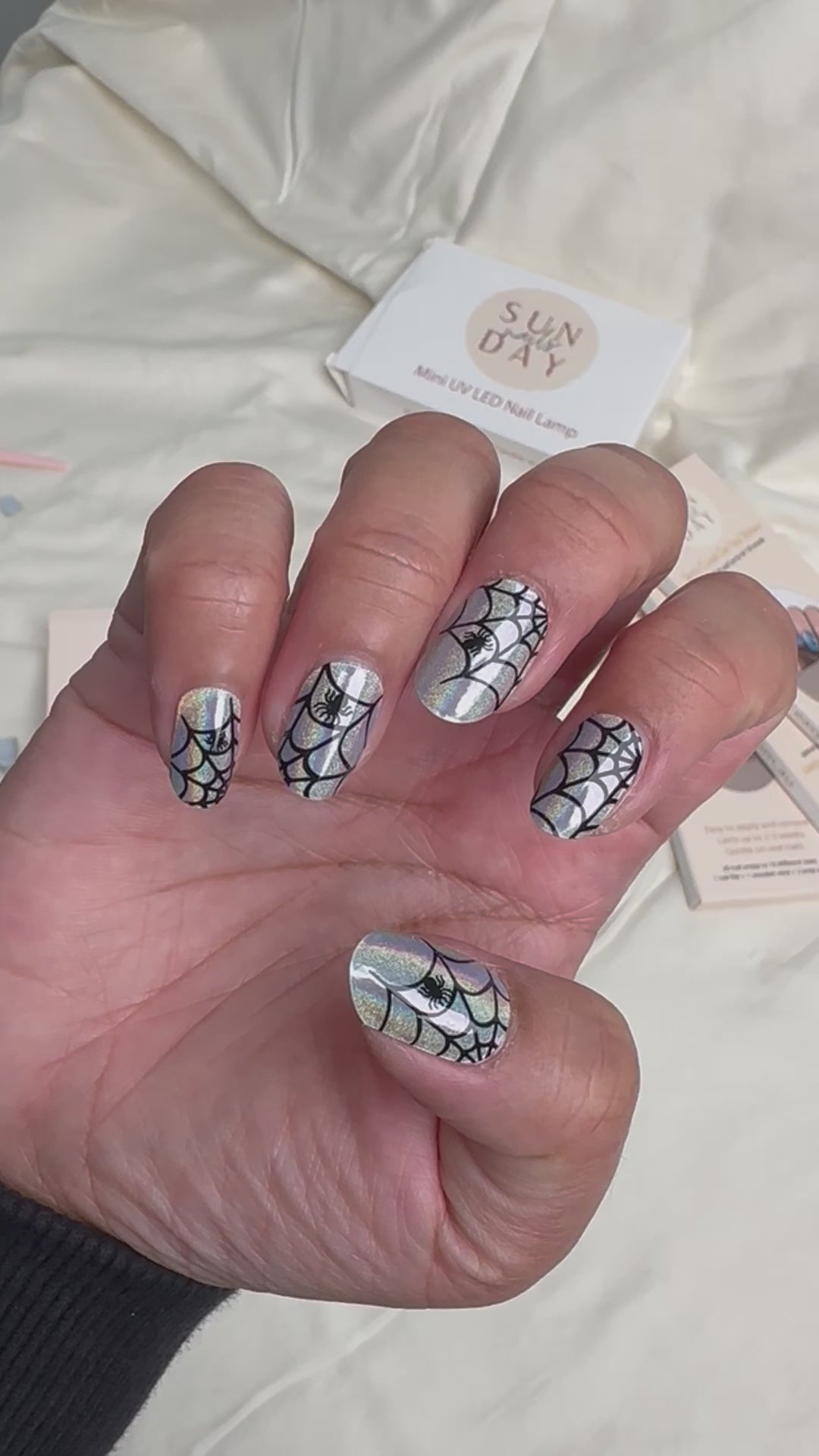 Holographic Webs Semi Cured Gel Nail Sticker Kit (Halloween) | Sunday Nails AU (Copy)