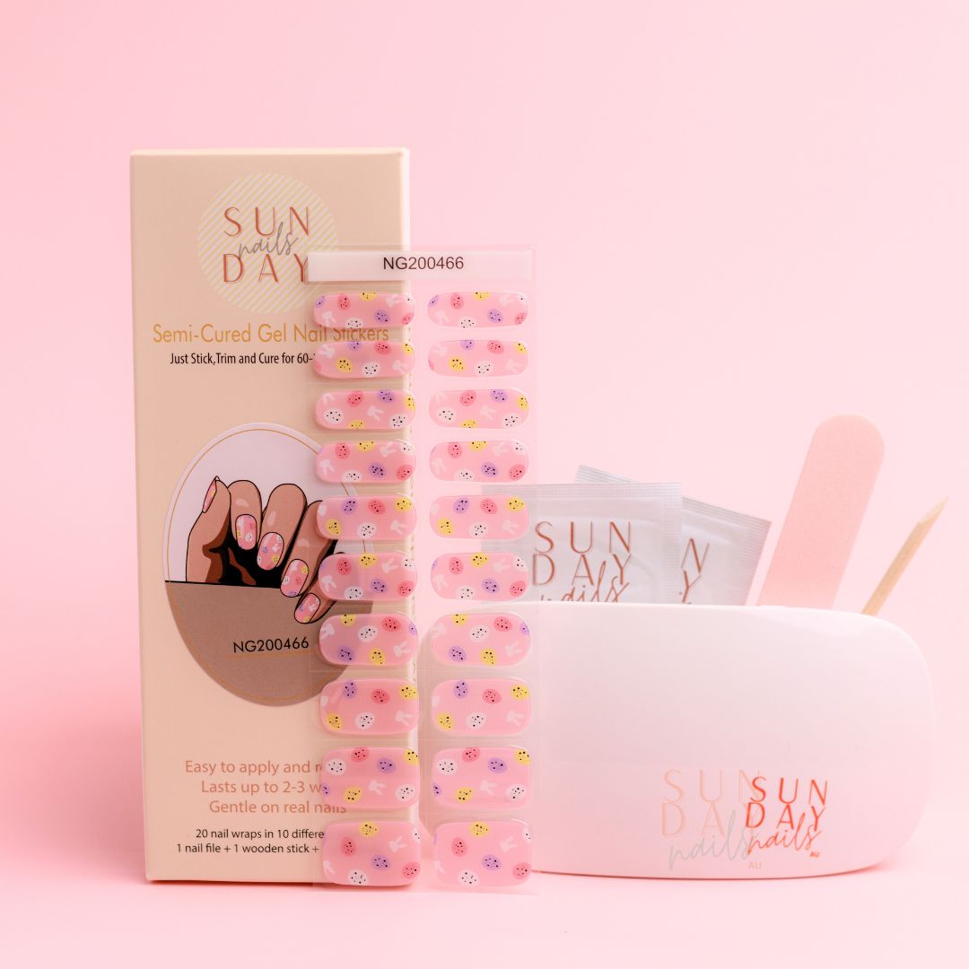 Eggstra Cute Semi Cured Gel Nail Sticker Kit | Sunday Nails AU ( Easter Collection )