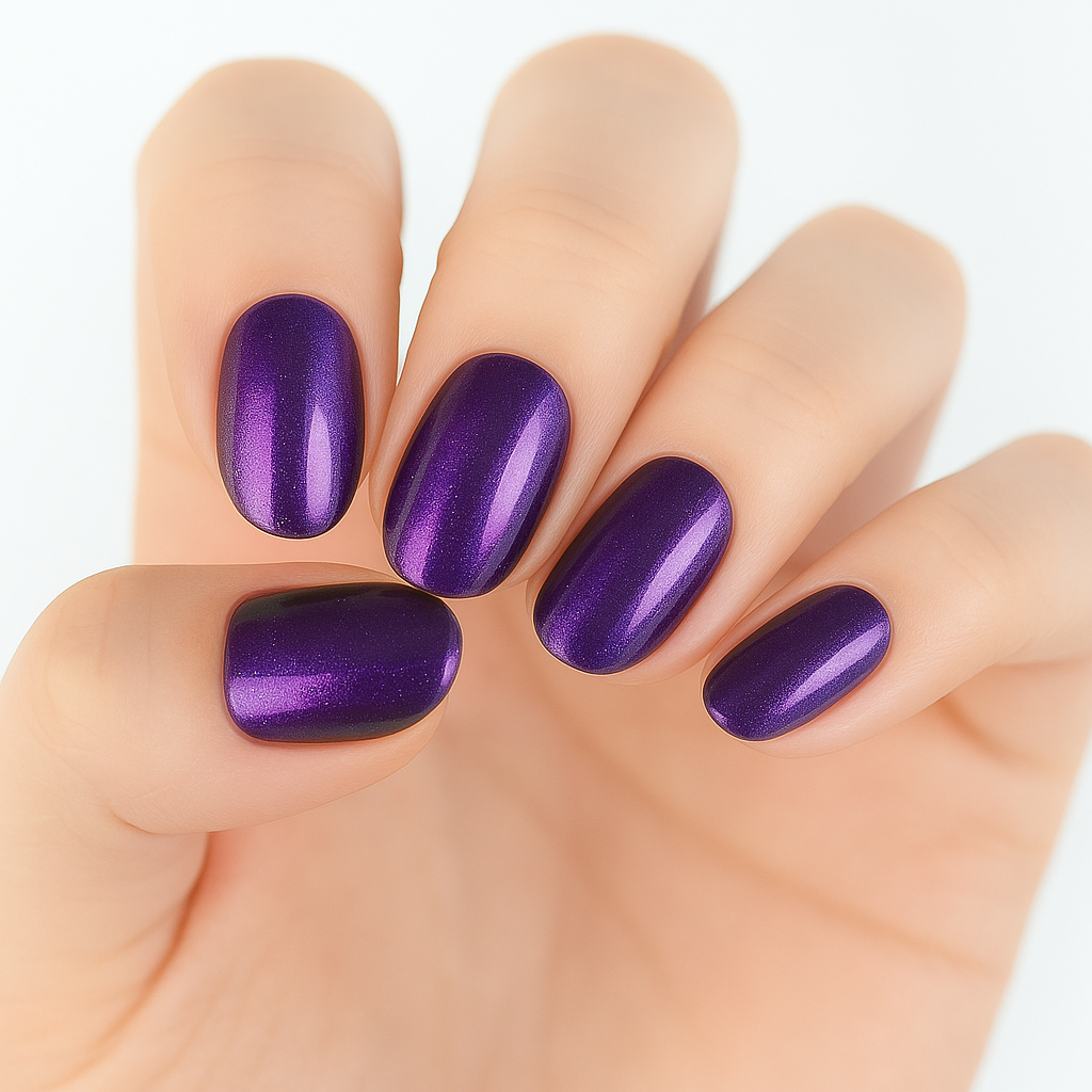 Purple and Yellow Chrome Semi Cured Gel Nail Sticker Kit