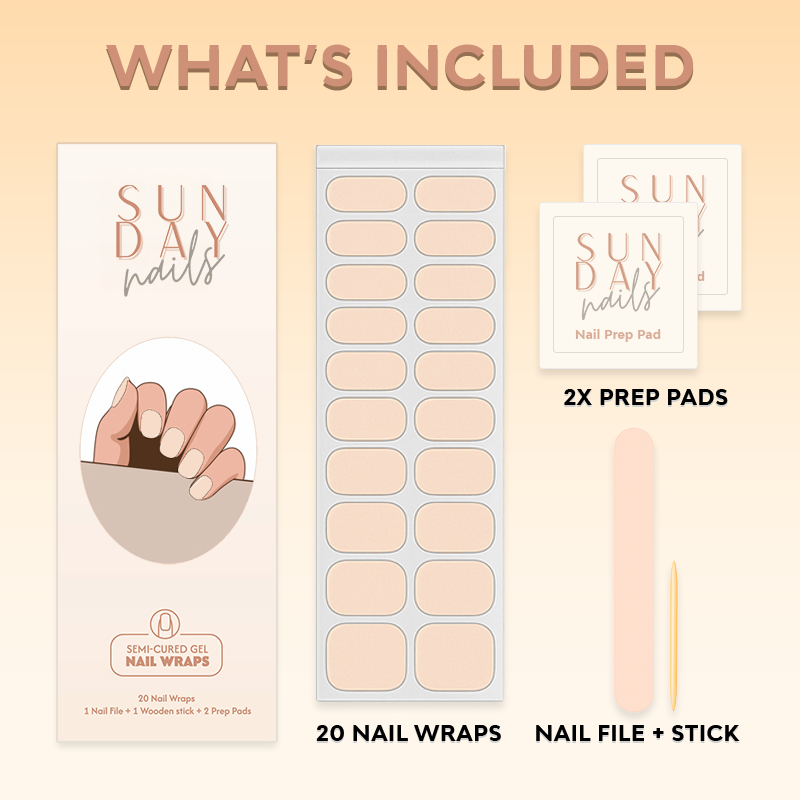 French Ombre Semi Cured Gel Nail Sticker Kit | Sunday Nails AU